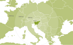 Une carte de la Slovénie