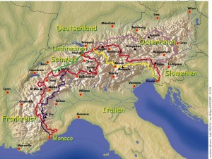 carte de la via alpina